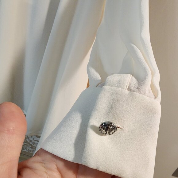 Alexander McQueen Ivory Silk High-Low Blouse IT 40 / US 6 - Picture 6 of 7